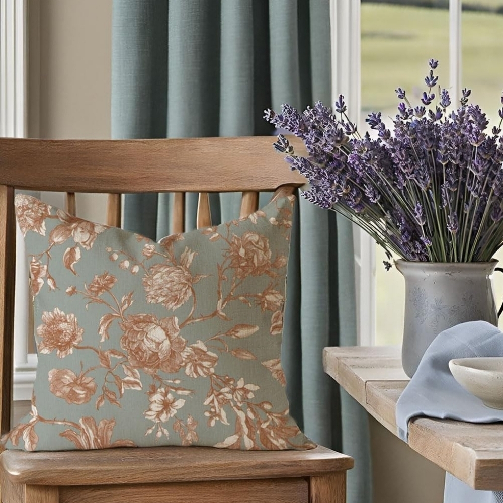 NEW! Set Of 2 Floral Pattern Throw Pillow Covers 18x18 - Picture 2 of 4